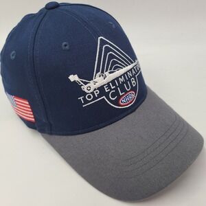 NHRA Hat Adjustable Blue Gray Top Eliminator Club 2025 Drag Racing USA Flag Men